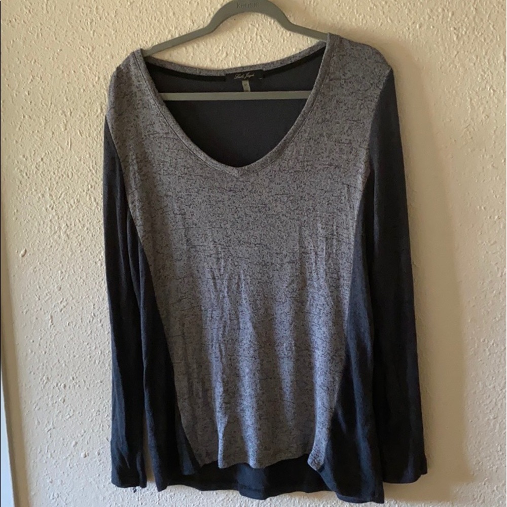 Very soft, mixed grays long sleeve sweater